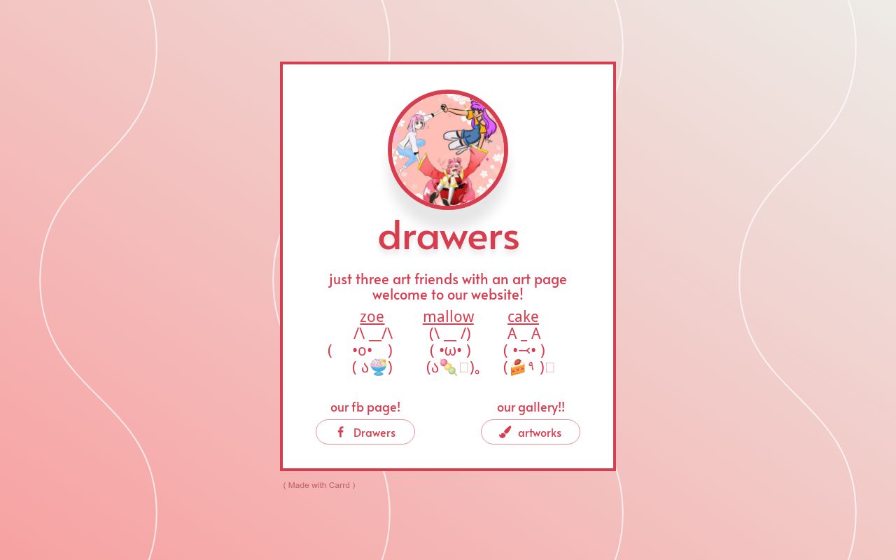 Carrd profile picture for @drawers